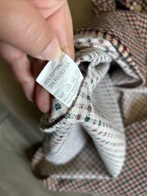 GOUGOU Brown and White Gingham Long Sleeve Midi Dress with Buttons thumbnail 5
