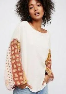 Free People Blossom Waffle Knit Thermal Top thumbnail 1