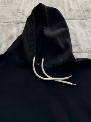 GAP Black cropped fleece Hoodie Sweater with White Drawstrings, size XL casual thumbnail 7