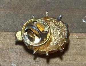 Vintage gold tone enamel and rhinestone ladybug tac pin thumbnail 4
