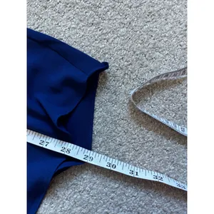 BCBGMAXAZRIA Blouse Large Blue Draped Open Back Dolman Sleeve Top thumbnail 5