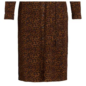Time and Tru Womens Shirt Dress Size XL Brown Leopard Button-Front Long Sleeve thumbnail 8