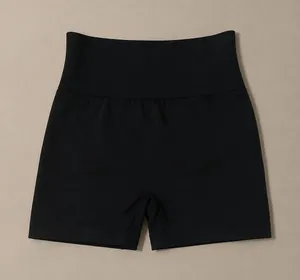 Seamless Scrunch Butt High Waisted Athletic Shorts Black thumbnail 1