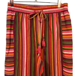 BCBG BCBGeneration‎ Striped Wide Leg Tassel Drawstring Pants M Red Size M thumbnail 8
