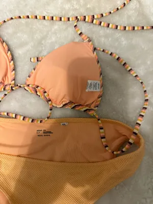 Aerie Striped Bikini Set with Halter Top, Orange thumbnail 3