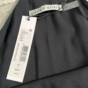 Alice + Olivia Black Racer Back Dress Size L NWT thumbnail 3