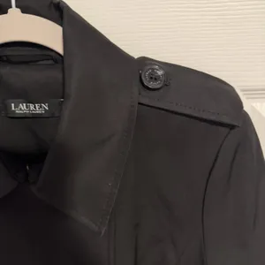 Lauren Ralph Lauren Black Label Trench Coat Black Small Lined NO BELT Preppy thumbnail 3