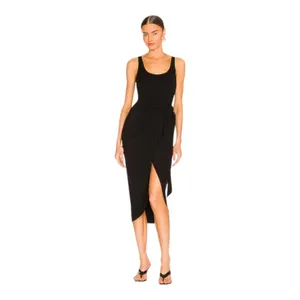 LBLC The Label Revolve Eva Dress Black Faux Wrap Midi Dress XS NEW with Tags thumbnail 9