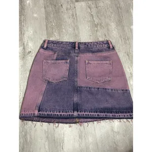 High Rise A-Line‎ Mini Skirt Womens 7 M Blue Medium Wash Denim Zip Bag 7 thumbnail 2