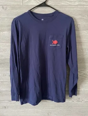 Southern tide long sleeve navy winter snowflake‎ shirt small thumbnail 1