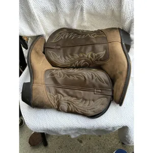 Laredo Brown Leather Pull On‎ Western Boots Women's Size 10 Lea Vamp Fox thumbnail 2
