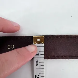 Vintage‎ Women's Real Leather Stitch Point Adjustable Buckle Belt Brown One Size thumbnail 4