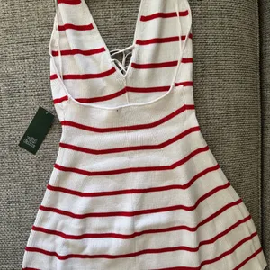 wild fable White and Red Striped Knit Halter Dress thumbnail 5