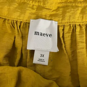 Anthropologie Maeve Boho Smocked Sleeve Square Neck Blouse Gold/Mustard thumbnail 9
