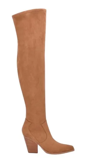 Marc Fisher Gwyneth Over the Knee Camel Brown Boots Sz 9‎ New thumbnail 1