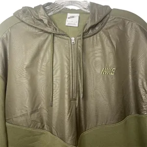 Nike Icon Clash Olive Green Half Zip Hoodie Windbreaker‎ Panel Pullover Sz M thumbnail 3