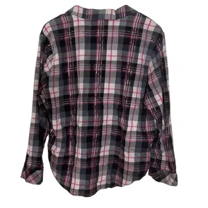 Victoria's Secret Pink Black Plaid Button-Up Pajama Top Size Medium thumbnail 2