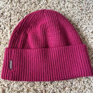 Merino Wool Ribbed Beanie Hat - Raspberry thumbnail 1