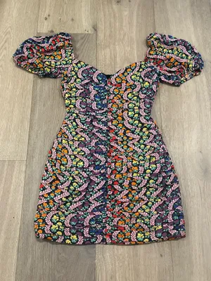 Rhode Resort Esme Floral V Neck Puff Sleeve Floral Mini Dress thumbnail 1