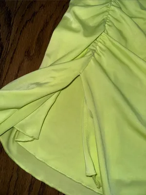 Oh Polly Strapless Ruched Neon Yellow Mini Dress thumbnail 2