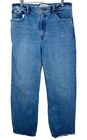 Abercrombie & Fitch The ’90s Relaxed Jean High Rise Blue Denim Jeans Size 31 12 thumbnail 1