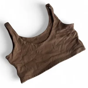 Brandy-melville Women's Brown and Tan Crop-top thumbnail 2