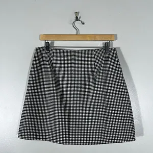 NWT Old Navy Faux Wrap Gingham Mini Skirt Brown Plaid Preppy A-Line Size M thumbnail 4
