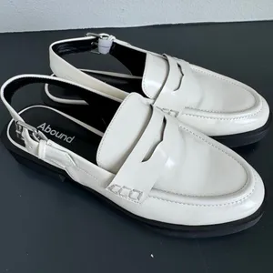 NEW Abound Patent White Sling Back Chunky Preppy Loafer Size 7 M Y2K thumbnail 2