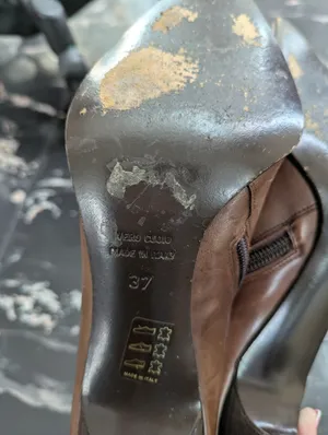 Les Tropéziennes Par M. Belarbi Collection Brown Leather Ankle Boots Stilettoes thumbnail 6