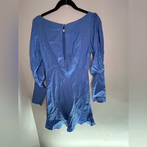 Free People Tradwife Peasant Bohochic Girl Bohemian Blue Dress Size 4 thumbnail 2
