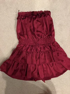 Day and moon maroon romper Red thumbnail 2
