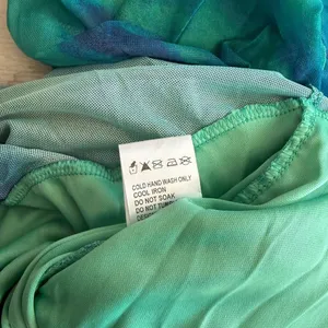 Hello Molly Euphoria One Shoulder Mesh Midi Dress Green Size 8 NWT thumbnail 8