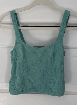 Anthropologie Mint Textured Floral Tank thumbnail 1