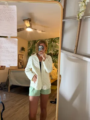 Croft & Barrow cream tuft jacket M thumbnail 10