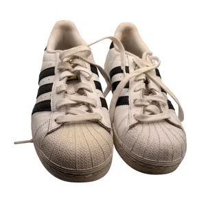 Adidas Superstar Sneakers 6.5 White Black Leather Classic Shell Toe College Shoe thumbnail 2