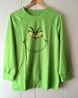 Grinch Sweatshirt, Medium Green thumbnail 1