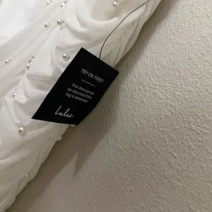 NEW Lulus Toast to Romance White Ruched Pearl Bodycon Midi Dress Sz LARGE thumbnail 11