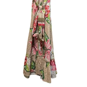 Farm Rio Floral Ruffle Beaded Tassels Belt‎ Slip-On Dress Size XS thumbnail 3