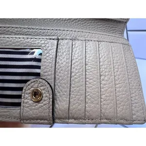 Kate Spade Pebble Leather Wallet Tan Beige Compact ID Multiple Pockets Womens thumbnail 5