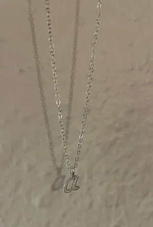 Letter A Necklace Silver thumbnail 3