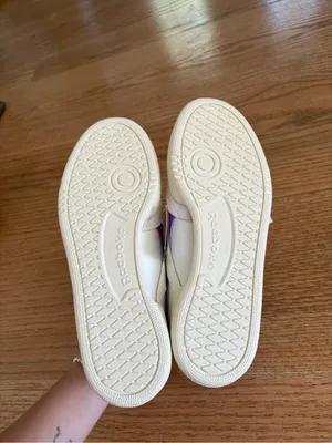 Reebok Women's White, Purple & Cream Court-Style Sneakers thumbnail 4