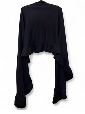 Evelyn Grace Women’s 100% Cashmere Ruffle Shawl Black One Size One Size thumbnail 8