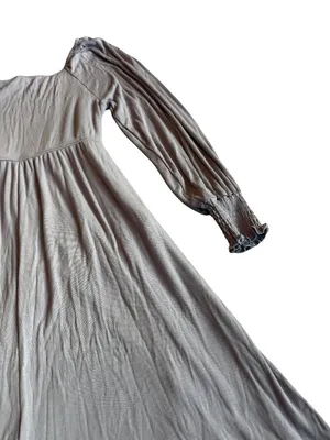 Three Bird Nest Purple Flowy Dress Smocked Long Sleeve Stretchy Size Medium thumbnail 10
