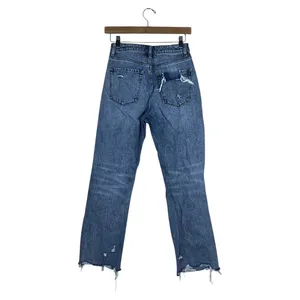 Vervet V2404 High Rise Distressed Straight Leg Jeans Blue Denim Size 25 thumbnail 4