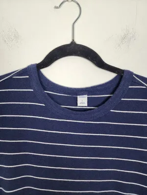 Old Navy Blue Striped Cotton Blend Dress L thumbnail 5