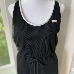 Hunter Black Mesh Racerback Zip Back Tennis Dress Swimsuit Coverup Size Small thumbnail 7