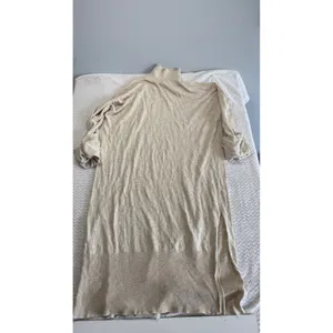 FP Beach Free People Cotton Linen Turtleneck Midi Dress Oatmeal Beige Small thumbnail 2