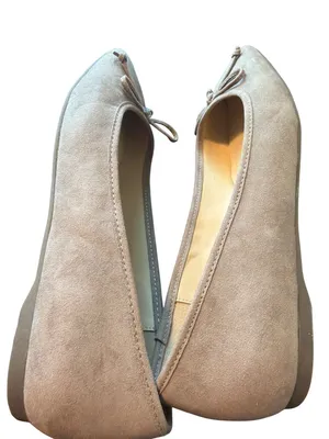 Liz Claiborne Memory Foam Tan Ballet Flat Shoes Flushing Slip On Faux Suede Sz 7 thumbnail 5