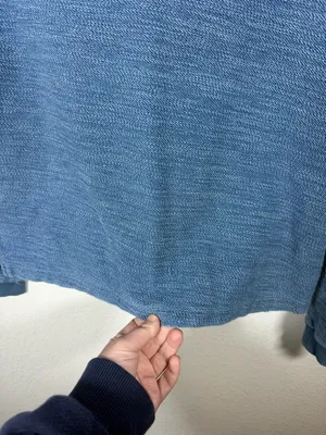 Marine Layer Blue Terry Reverse Knit Crewneck Sweatshirt Small Cropped thumbnail 4