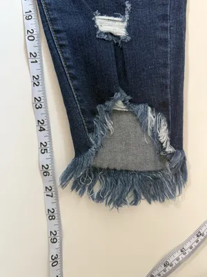KanCan Frayed Ankle Skinny Jeans Dark Wash High Rise Distressed thumbnail 11